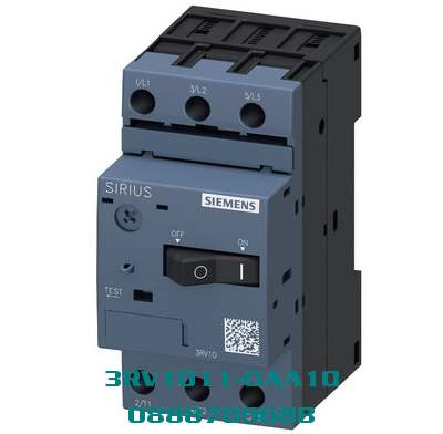 3RV1011-0AA10 Bộ ngắt mạch cỡ S00 để bảo vệ động cơ, CLASS 10 Bộ nhả A 0,11...0,16 A Bộ nhả N 2.1 A