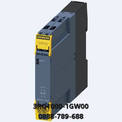 3RQ1000-1GW00 Rơle ghép dẫn động dương trong vỏ công nghiệp 2 tiếp điểm NO / 1 tiếp điểm NC 24 V đến 240 V AC/DC SIL 2 / PL