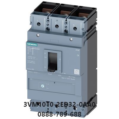 3VM1010-2ED32-0AA0 MCCB 100A 3P Icu=16kA tại 415V 3 cực In=100A bảo vệ quá tải Ir=100A bảo vệ ngắn mạch không điều chỉnh được Ii=10 x In