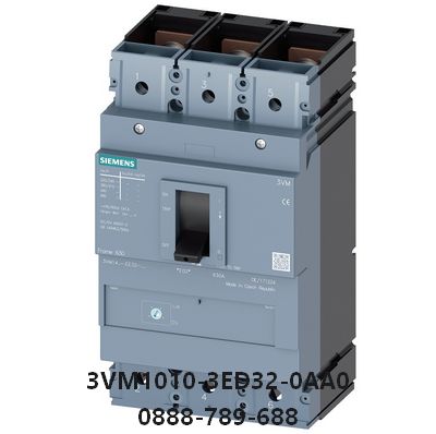 3VM1010-3ED32-0AA0 MCCB 100A 3P Icu=25kA tại 415V 3 cực In=100A bảo vệ quá tải Ir=100A bảo vệ ngắn mạch không điều chỉnh được Ii=10 x In