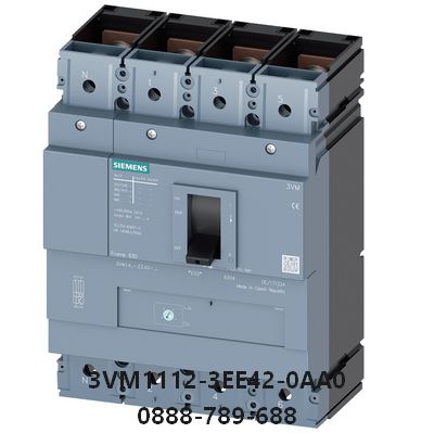 3VM1112-3EE42-0AA0 MCCB 125A 4P Icu=25kA tại 415V 4 cực In=125A bảo vệ quá tải Ir=88A...125A bảo vệ ngắn mạch Ii=10 x In