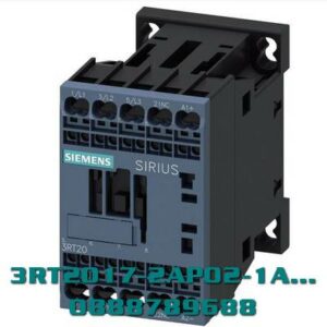 3RT2017-2AP02-1AA0 Công tắc tơ, AC-3e/AC-3, 12 A, 5,5 kW / 400 V, 3 cực, 230 V AC, 50/60 Hz, tiếp điểm phụ: 1 NC, đầu cực lò xo, kích thước: S00, lắp thẳng đứng chức vụ