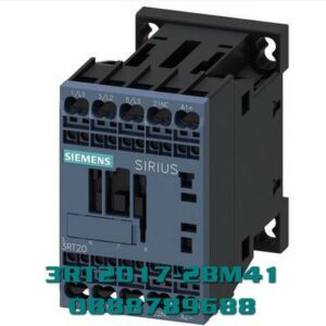 3RT2017-2BM41 Công tắc tơ, AC-3e/AC-3, 12 A, 5,5 kW / 400 V, 3 cực, 220 V DC, tiếp điểm phụ: 1 NO, đầu cực lò xo, kích thước: S00