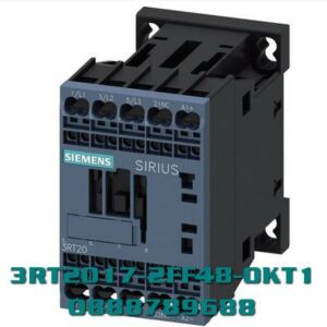 3RT2017-2FF48-0KT1 Công tắc tơ, AC-3e/AC-3, 12 A, 5,5 kW / 400 V, 3 cực, 110 V DC, có diode tích hợp, tiếp điểm phụ: 2 NO + 3 NC, đầu cực lò xo, kích thước: S00, 3RH2921-2DA11 (1 NO + 1 NC), gắn bên trái và bên phải