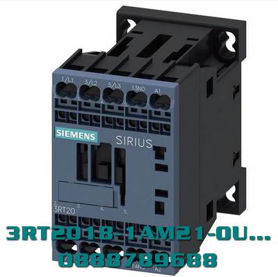 3RT2018-1AM21-0UA0 contactor, phiên bản NEMA, 5 HP, 460/575 V, 3 cực, 208 V AC, 50/60 Hz, tiếp điểm phụ: 1 NO, đầu nối vít, kích thước: S00