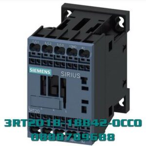 3RT2018-1BB42-0CC0 Công tắc tơ, AC-3e/AC-3, 16 A, 7,5 kW / 400 V, 3 cực, 24 V DC, tiếp điểm phụ: 1 NC, đầu nối vít, kích thước: S00, có khả năng giao tiếp