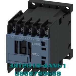 3RT2018-4AN61 Công tắc tơ, AC-3e/AC-3, 16 A, 7,5 kW / 400 V, 3 cực, 200 V AC, 50 Hz / 200-220 V, 60 Hz, tiếp điểm phụ: 1 NO, kết nối vấu cáp vòng, kích thước: S00