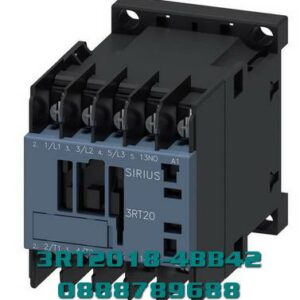 3RT2018-4BB42 Công tắc tơ, AC-3e/AC-3, 16 A, 7,5 kW / 400 V, 3 cực, 24 V DC, tiếp điểm phụ: 1 NC, kết nối vấu cáp vòng, kích thước: S00