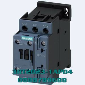 3RT2023-1AP04 Công tắc tơ, AC-3e/AC-3, 9 A, 4 kW / 400 V, 3 cực, 230 V AC, 50 Hz, tiếp điểm phụ: 2 NO + 2 NC, đầu nối vít, kích thước: S0, công tắc phụ có thể tháo rời