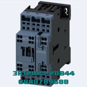 3RT2023-2BB44 Công tắc tơ, AC-3e/AC-3, 9 A, 4 kW / 400 V, 3 cực, 24 V DC, tiếp điểm phụ: 2 NO + 2 NC, đầu cực lò xo, kích thước: S0, công tắc phụ có thể tháo rời