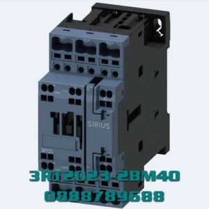 3RT2023-2BM40 Công tắc tơ, AC-3e/AC-3, 9 A, 4 kW / 400 V, 3 cực, 220 V DC, tiếp điểm phụ: 1 NO + 1 NC, đầu cực lò xo, kích thước: S0