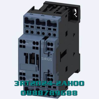 3RT2024-2AH00 Công tắc tơ, AC-3e/AC-3, 12 A, 5,5 kW / 400 V, 3 cực, 48 V AC, 50 Hz, tiếp điểm phụ: 1 NO + 1 NC, đầu cực lò xo, kích thước: S0