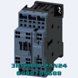 3RT2024-2AN24 Công tắc tơ, AC-3e/AC-3, 12 A, 5,5 kW / 400 V, 3 cực, 220 V AC, 50/60 Hz, tiếp điểm phụ: 2 NO + 2 NC, đầu cực lò xo, kích thước: S0 , công tắc phụ có thể tháo rời