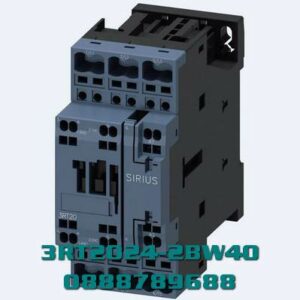 3RT2024-2BW40 Công tắc tơ, AC-3e/AC-3, 12 A, 5,5 kW / 400 V, 3 cực, 48 V DC, tiếp điểm phụ: 1 NO + 1 NC, đầu cực lò xo, kích thước: S0