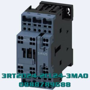 3RT2024-2CL24-3MA0 Công tắc tơ, AC-3e/AC-3, 12 A, 5,5 kW / 400 V, 3 cực, 230 V AC, 50/60 Hz, có biến trở cắm vào, tiếp điểm phụ: 2 NO + 2 NC, lò xo- thiết bị đầu cuối có tải, kích thước: S0, công tắc phụ cố định
