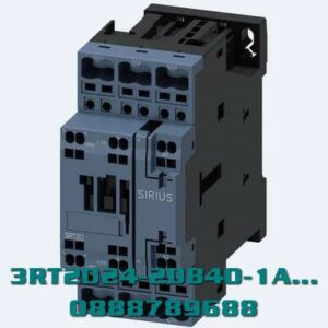 3RT2024-2DB40-1AA0 Công tắc tơ, AC-3e/AC-3, 12 A, 5,5 kW / 400 V, 3 cực, 24 V DC, có biến trở cắm vào, tiếp điểm phụ: 1 NO + 1 NC, đầu cực lò xo, kích thước: S0, vị trí lắp thẳng đứng