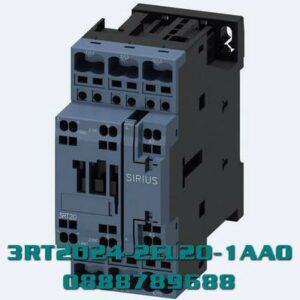 3RT2024-2EL20-1AA0 Công tắc tơ, AC-3e/AC-3, 12 A, 5,5 kW / 400 V, 3 cực, 230 V AC, 50/60 Hz, có phần tử RC cắm vào, tiếp điểm phụ: 1 NO + 1 NC, lò xo -thiết bị đầu cuối có tải, kích thước: S0, vị trí lắp thẳng đứng