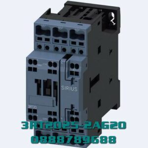 3RT2025-2AG20 Công tắc tơ, AC-3e/AC-3, 17 A, 7,5 kW / 400 V, 3 cực, 110 V AC, 50/60 Hz, tiếp điểm phụ: 1 NO + 1 NC, đầu cực lò xo, kích thước: S0