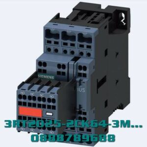 3RT2025-2CK64-3MA0 Công tắc tơ, AC-3e/AC-3, 17 A, 7,5 kW / 400 V, 3 cực, 110 V AC, 50 Hz / 120 V, 60 Hz, có biến trở cắm sẵn, tiếp điểm phụ: 2 NO + 2 NC, thiết bị đầu cuối lò xo, kích thước: S0, công tắc phụ cố định