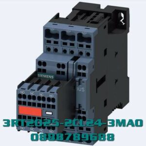 3RT2025-2CL24-3MA0 Công tắc tơ, AC-3e/AC-3, 17 A, 7,5 kW / 400 V, 3 cực, 230 V AC, 50/60 Hz, có biến trở cắm vào, tiếp điểm phụ: 2 NO + 2 NC, lò xo- thiết bị đầu cuối có tải, kích thước: S0, công tắc phụ cố định