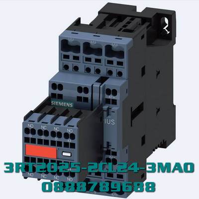 Công tắc tơ, AC-3e/AC-3, 17 A, 7,5 kW / 400 V, 3 cực, 230 V AC, 50/60 Hz, có biến trở cắm vào, tiếp điểm phụ: 2 NO + 2 NC, lò xo- thiết bị đầu cuối có tải, kích thước: S0, công tắc phụ cố định