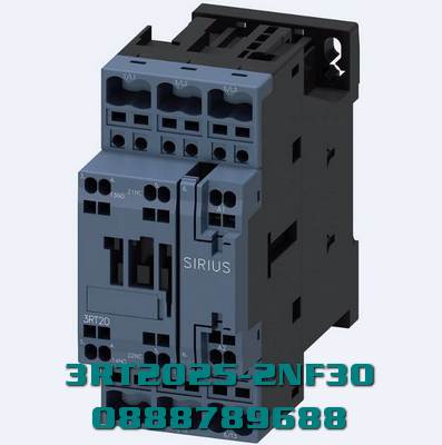 3RT2025-2NF30 Công tắc tơ, AC-3e/AC-3, 17 A, 7,5 kW / 400 V, 3 cực, 95-130 V AC/DC, 50/60 Hz, có biến trở tích hợp, tiếp điểm phụ: 1 NO + 1 NC, thiết bị đầu cuối lò xo, kích thước: S0