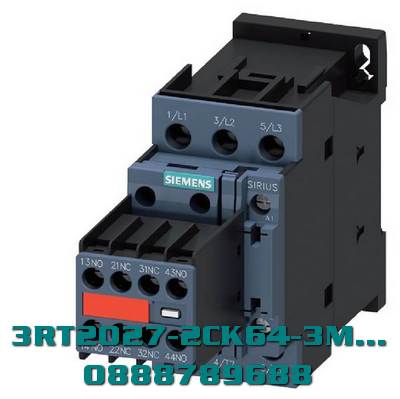 Công tắc tơ, AC-3e/AC-3, 32 A, 15 kW / 400 V, 3 cực, 110 V AC, 50 Hz / 120 V, 60 Hz, có biến trở cắm sẵn, tiếp điểm phụ: 2 NO + 2 NC, thiết bị đầu cuối lò xo, kích thước: S0, công tắc phụ cố định