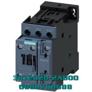 3RT2028-2AB00 Công tắc tơ, AC-3e/AC-3, 38 A, 18,5 kW / 400 V, 3 cực, 24 V AC, 50 Hz, tiếp điểm phụ: 1 NO + 1 NC, đầu cực lò xo, kích thước: S0