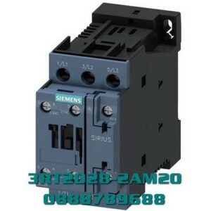 3RT2028-2AM20 Công tắc tơ, AC-3e/AC-3, 38 A, 18,5 kW / 400 V, 3 cực, 208 V AC, 50/60 Hz, tiếp điểm phụ: 1 NO + 1 NC, đầu cực lò xo, kích thước: S0