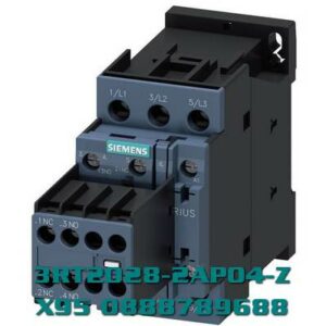 3RT2028-2AP04-Z X95 Công tắc tơ, AC-3e/AC-3, 38 A, 18,5 kW / 400 V, 3 cực, 230 V AC, 50 Hz, tiếp điểm phụ: 2 NO + 2 NC, đầu cực lò xo, kích thước: S0, có thể tháo rời Công tắc phụ, bao bì có thể tái sử dụng, gói = 40 chiếc