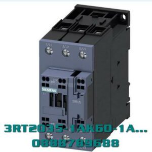 3RT2035-1AK60-1AA0 Công tắc tơ, AC-3e/AC-3, 41 A, 18,5 kW / 400 V, 3 cực, 110 V AC, 50 Hz / 120 V, 60 Hz, tiếp điểm phụ: 1 NO + 1 NC, đầu nối vít, kích thước : S2, vị trí lắp thẳng đứng
