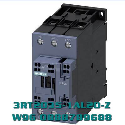 3RT2035-1AL20-Z W96 Công tắc tơ, AC-3e/AC-3, 41 A, 18,5 kW / 400 V, 3 cực, 230 V AC, 50/60 Hz, tiếp điểm phụ: 1 NO + 1 NC, đầu nối vít, kích thước: S2, đa -đơn vị đóng gói, gói = 15 đơn vị