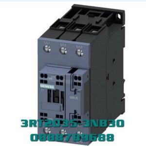 3RT2035-3NB30 Công tắc tơ, AC-3e/AC-3, 41 A, 18,5 kW / 400 V, 3 cực, 20-33 V AC/DC, 50/60 Hz, có biến trở tích hợp, tiếp điểm phụ: 1 NO + 1 NC, mạch chính: cực vít, mạch điều khiển và phụ trợ: cực lò xo, kích thước: S2,
