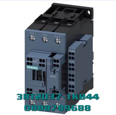 3RT2037-1KB44 Công tắc tơ, AC-3e/AC-3, 65 A, 30 kW / 400 V, 3 cực, 24 V DC, 0,8-1,2* Us, có biến trở tích hợp, tiếp điểm phụ: 2 NO + 2 NC, đầu nối vít, kích thước: S2, phù hợp với đầu ra PLC