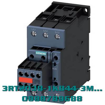 3RT2038-1KB44-3MA0 Công tắc tơ, AC-3e/AC-3, 80 A, 37 kW / 400 V, 3 cực, 24 V DC, 0,8-1,2* Us, có biến trở tích hợp, tiếp điểm phụ: 2 NO + 2 NC, đầu cực vít, kích thước: S2, phù hợp với đầu ra PLC, công tắc phụ cố định