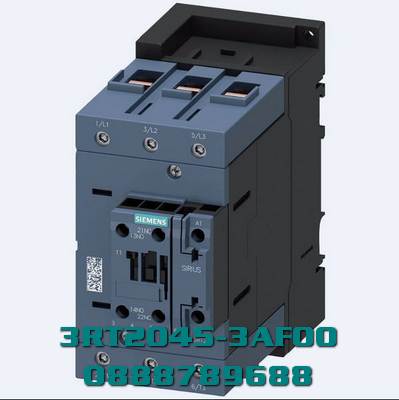 3RT2045-3AF00 Công tắc tơ, AC-3e/AC-3, 80 A, 37 kW / 400 V, 3 cực, 110 V AC, 50 Hz, tiếp điểm phụ: 1 NO + 1 NC, mạch chính: đầu cực vít, mạch điều khiển và mạch phụ : thiết bị đầu cuối lò xo, kích thước: S3