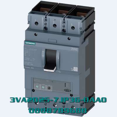 MCCB 25A 3P 3VA2025-7JP36-0AA0 110 kA tại 415 V In=25 A bảo vệ quá tải Ir=10 A...25 A bảo vệ ngắn mạch Isd=0.6..10x In