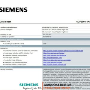 Vòng Chuyển Đổi Ống Kính CS-mount sang C-mount 5mm - 6GF9001-1AP02 Chính Hãng, Chất Lượng Cao