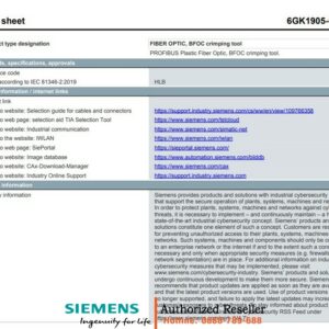 Dây Nhảy Quang PROFIBUS 6GK1905-6PB00 - Đầu Nối BFOC, Dụng Cụ Bấm Cáp Chính Hãng, Giá Tốt