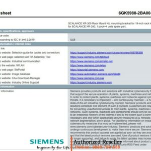 [6GK5980-2BA00-0AA4] Bộ giá treo tủ rack 19 inch SCALANCE XR-300 chính hãng - 1 hộp 4 chiếc