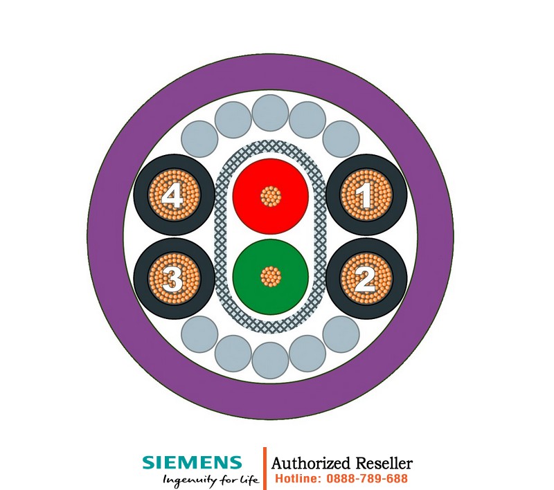Dây Cáp PROFIBUS ECOFAST 6XV1830-7BH10 - Lắp Sẵn Đầu Nối, Chống Nhiễu, Dễ Lắp Đặt, Dài 1.0m 6XV1830-7BH10