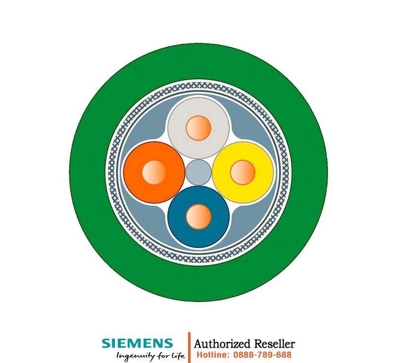 Cáp Mạng Công Nghiệp PROFINET 6XV1841-2B - Cáp Đồng Trục 4 Lõi Chống Nhiễu Cat5e, Vỏ TPU Dẻo, Bán Theo Mét 6XV1841-2B