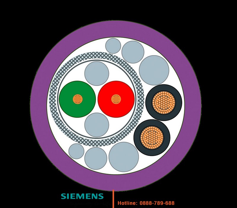 Cáp PROFIBUS 6XV1860-2R - Tiêu Chuẩn Lai 2x1.5mm2 & 2x0.64mm Có Bán Theo Mét - Đặt Tối Thiểu 20m 6XV1860-2R