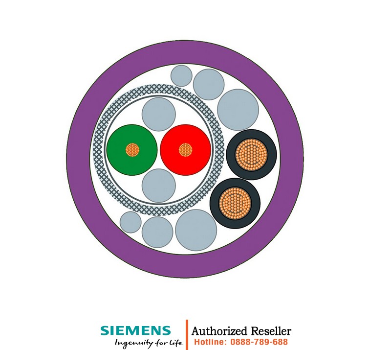 Cáp PROFIBUS 6XV1860-2S - Chống hàn bắn, bền bỉ, bán theo mét - Phù hợp ET 200 6XV1860-2S