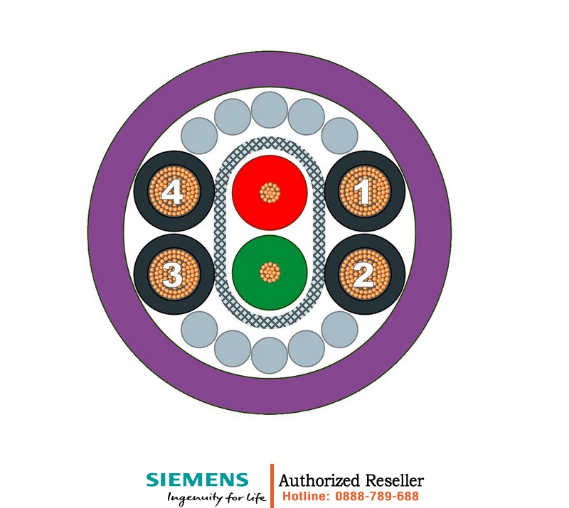 Cáp Lai PROFIBUS 6XV1860-3PN10 - Lắp Sẵn Đầu Nối, Chịu Kéo, Dài 10m 6XV1860-3PN10