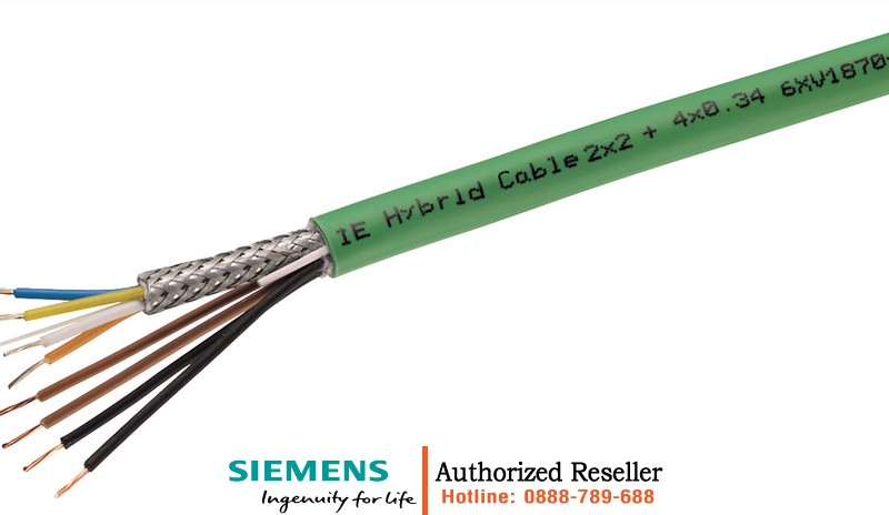 Cáp lai Industrial Ethernet 6XV1870-2J - Linh hoạt, chống nhiễu, hỗ trợ PoE, IP67 - Bán theo mét 6XV1870-2J