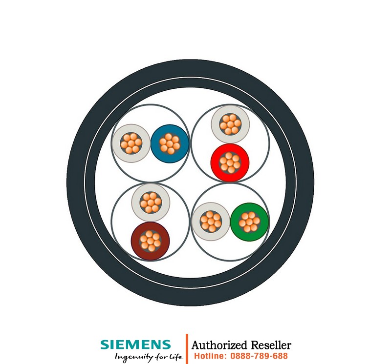 Cáp Lắp Đặt Đường Sắt CAT7 6XV1878-2T - Chống Nhiễu, Bán Theo Mét, Ứng Dụng FC M12 6XV1878-2T