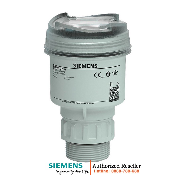 Máy đo mức radar SITRANS LR150 7ML5340-0AA07-4AK3 - Đo không tiếp xúc, phạm vi 15m, dùng cho chất lỏng & rắn, hiển thị tại chỗ, kết nối 1-1/2